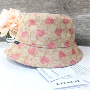Coach Signature Heart Print Bucket Hat